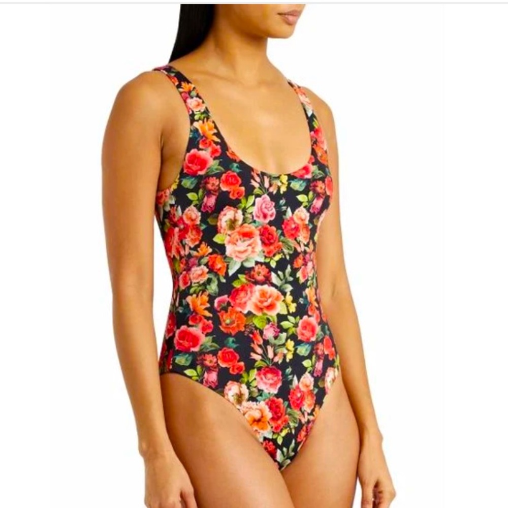Onia Red Rachel Floral-print Swimsuit